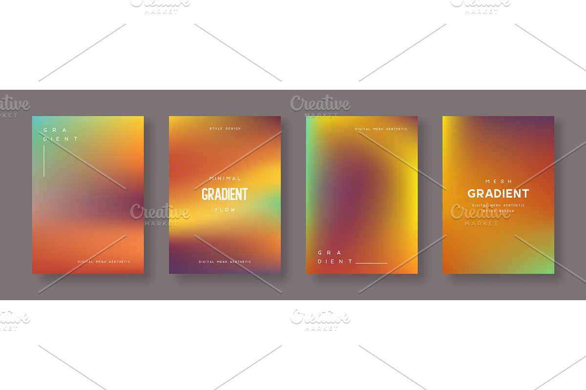 Set of abstract gradient backgrounds, an Illustration by Liudmyla Matviiets