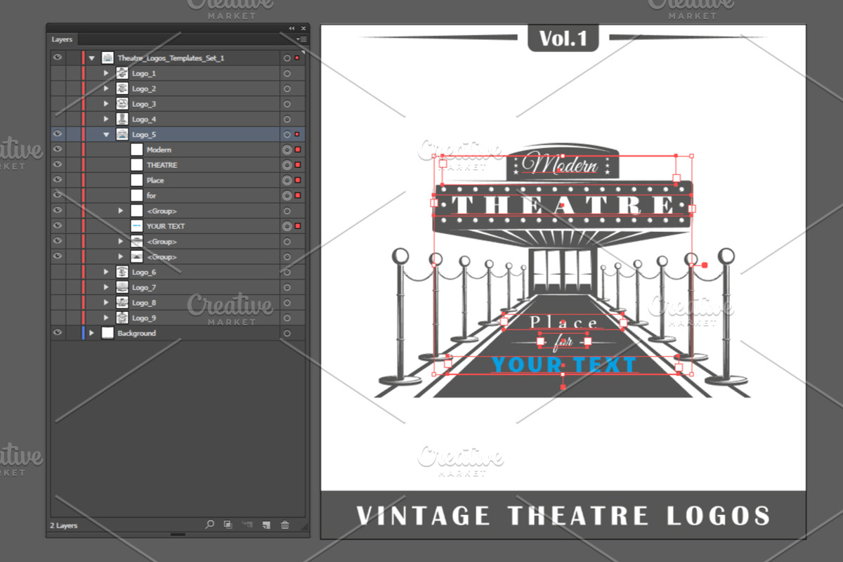 27 Theatre logos templates, a Branding & Logo Template by Art Design (Photo 9 of 38)