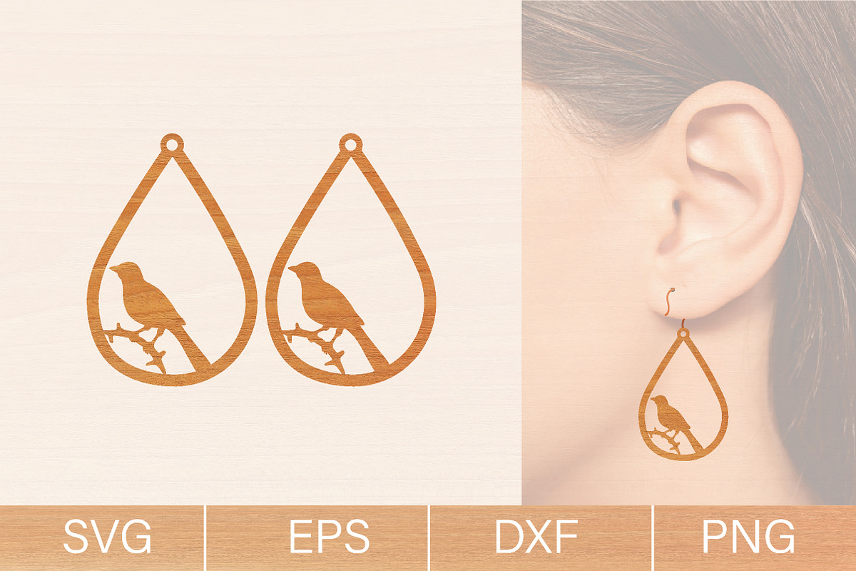 Bird Earrings Laser Cut SVG Bundle, an Object Graphic by jannatulpakhi (Photo 5 of 8)