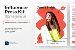 Influencer Media Press Kit / EPK, a Resume Template by vinyljunkie