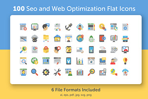 Flat SEO And Web Optimization Icons