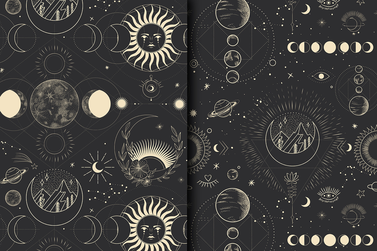 Cosmic esotericism. Seamless, an Illustration by Chikovnaya (Photo 3 of 4)