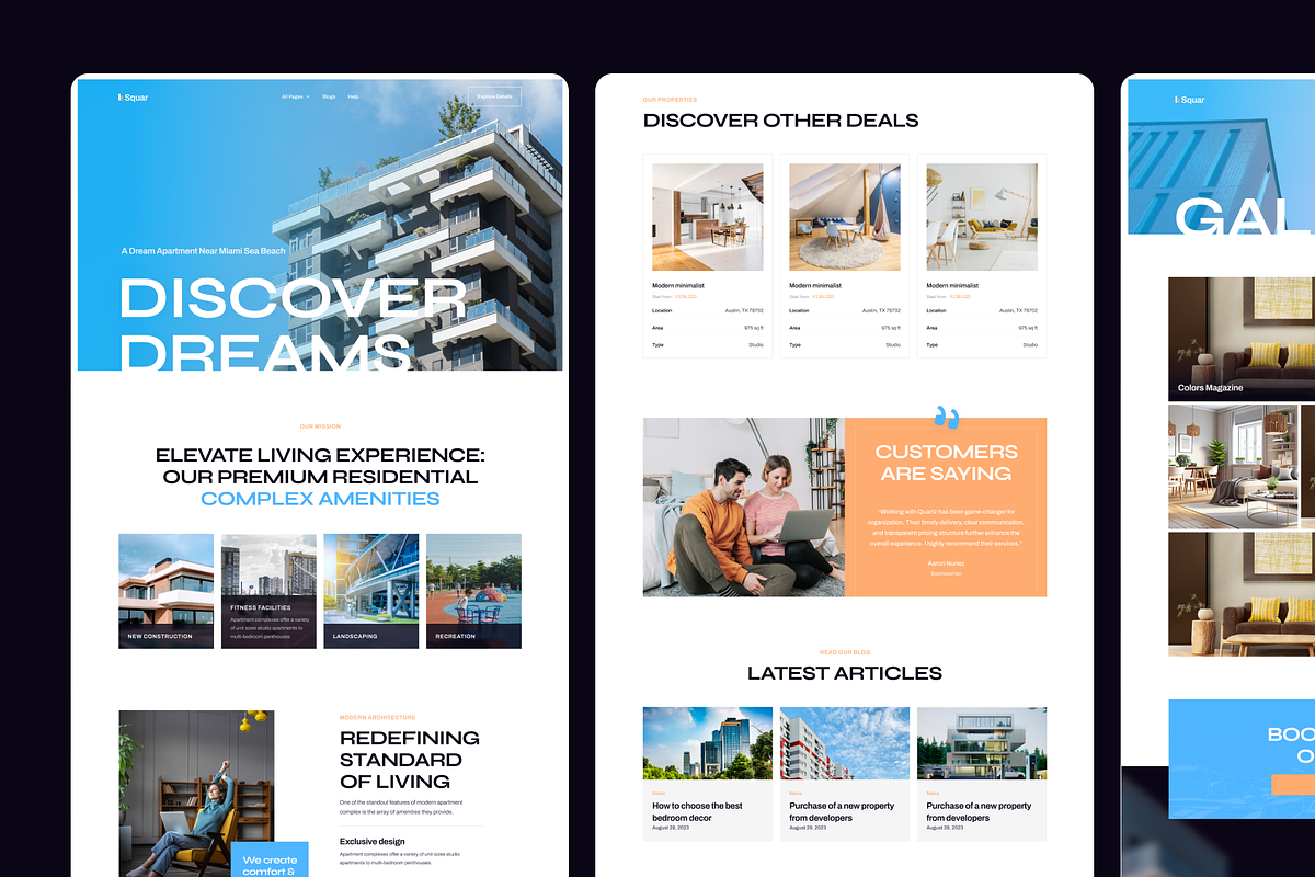 Squar - Free Real Estate Figma, an UI Kit Template by FinestDevs (Photo 2 of 6)