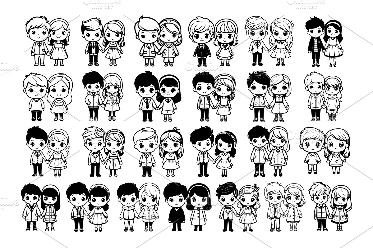 50 Couples Procreate Stamps Brushes, a Brush Add-On by Procreate Sale (Photo 5 of 6)