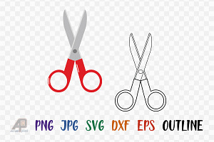 Scissor Outline With Clipart