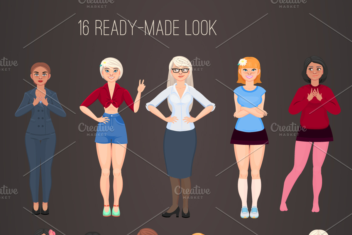 vector Character portrait creator, a Person Illustration by Mandarinkas art (Photo 8 of 8)