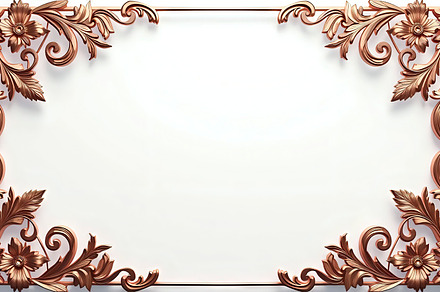 Rose Gold Floral Border With Clear C, a Photo by LOGOCREATIVE