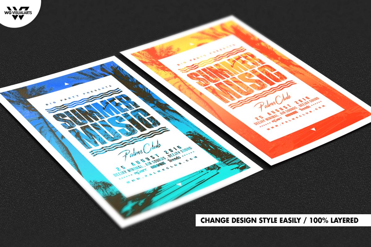 SUMMER MUSIC Flyer Template, a Flyer Template by WG DESIGN (Photo 4 of 5)