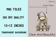 Bunny Gnome Watercolor Clipart, an Illustration by SVGArt (Thumbnail 6 of 7)