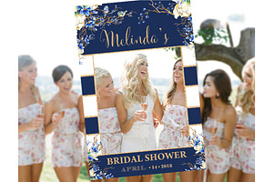 Navy Romantic Blue Photo Prop Frame