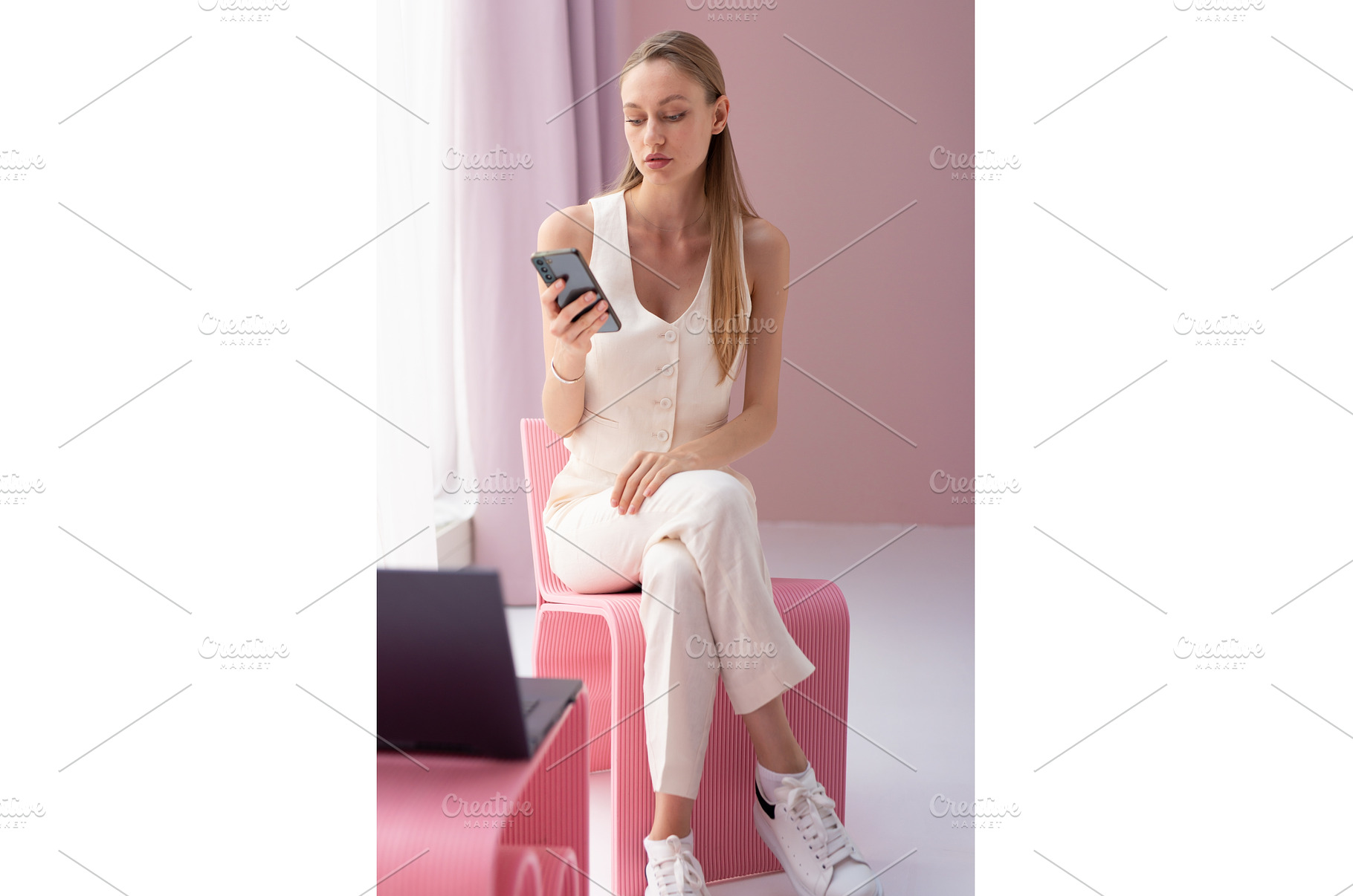 Young woman dressed in stylish, a Person Photo by undrey