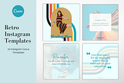 Retro Instagram Templates, a Social Media Template by Joanna Lane Designs (Thumbnail 1 of 3)