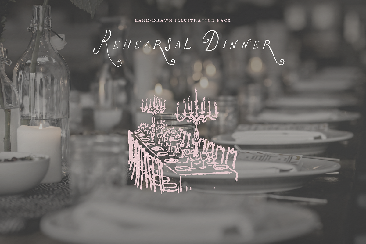 Wedding Rehearsal Dinner Clipart Set, an Object Illustration by The October Creative (Photo 7 of 13)