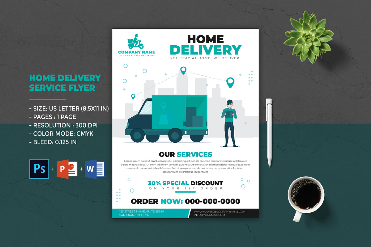 Multipurpose Delivery Service Flyer, a Flyer Template by Designscozy (Photo 1 of 5)