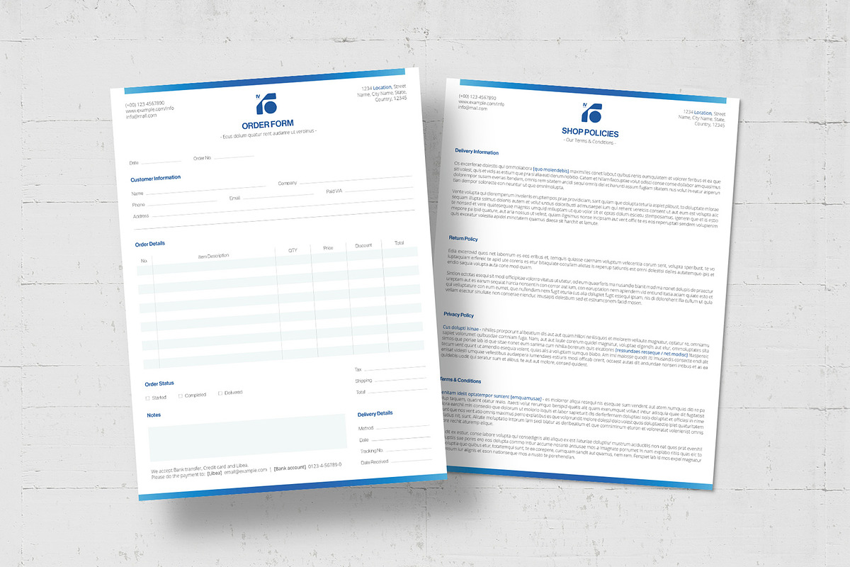 Order Form Template, a Stationery Template by BrandPacks