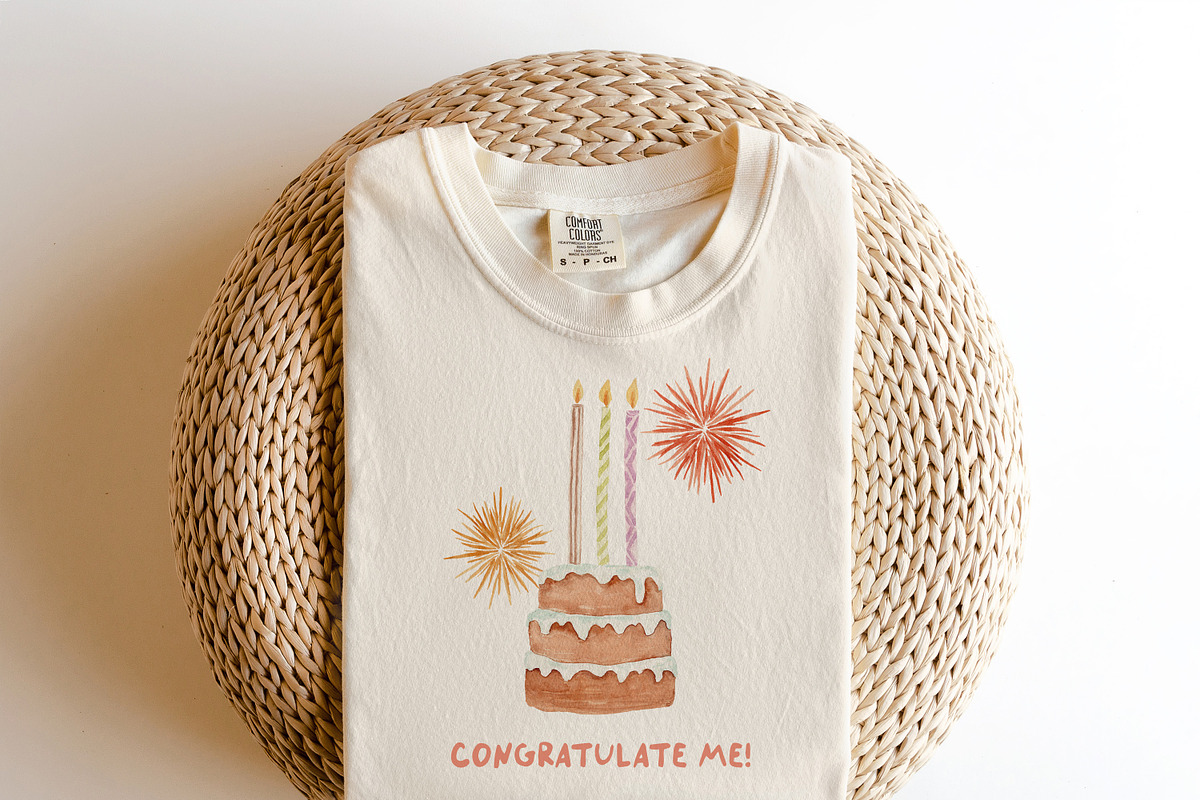 Watercolor Clipart-SPECIAL CELEBRATE, a Decorative Illustration by Beigetime (Photo 3 of 10)