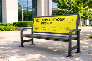 Urban Advertising Bench Mockup PSD, an Advertising Mockup by Elite Mockups
