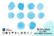 Watercolor bundle Photoshop Brushes preview 2