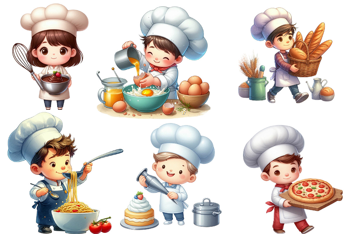 Cute Little Chef Clipart Cooking, an Illustration by Designworld (Photo 5 of 6)