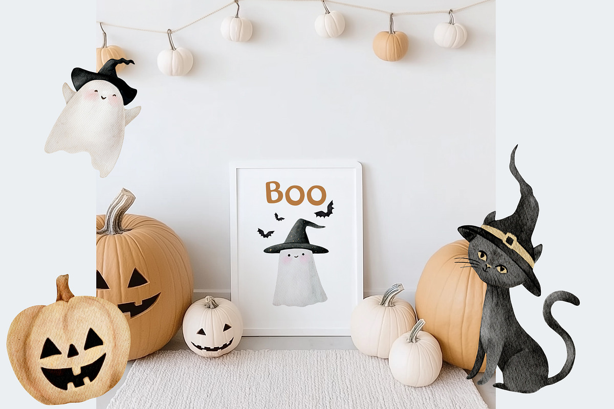 Cute Halloween Watercolor Collection, an Object Graphic by NikiArts (Photo 6 of 7)