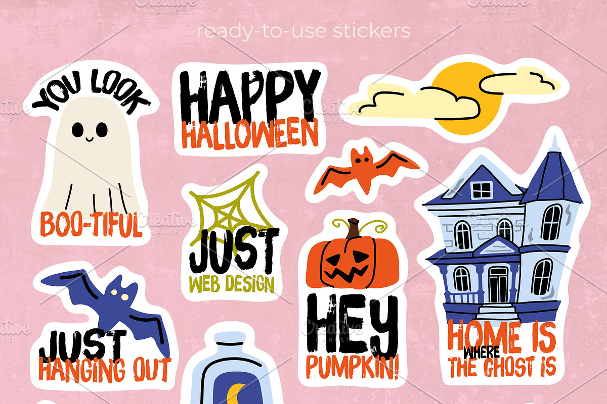 Spooky Cliparts, Stickers & Posters, a Seasonal Illustration by Panna Limon Store (Photo 3 of 10)