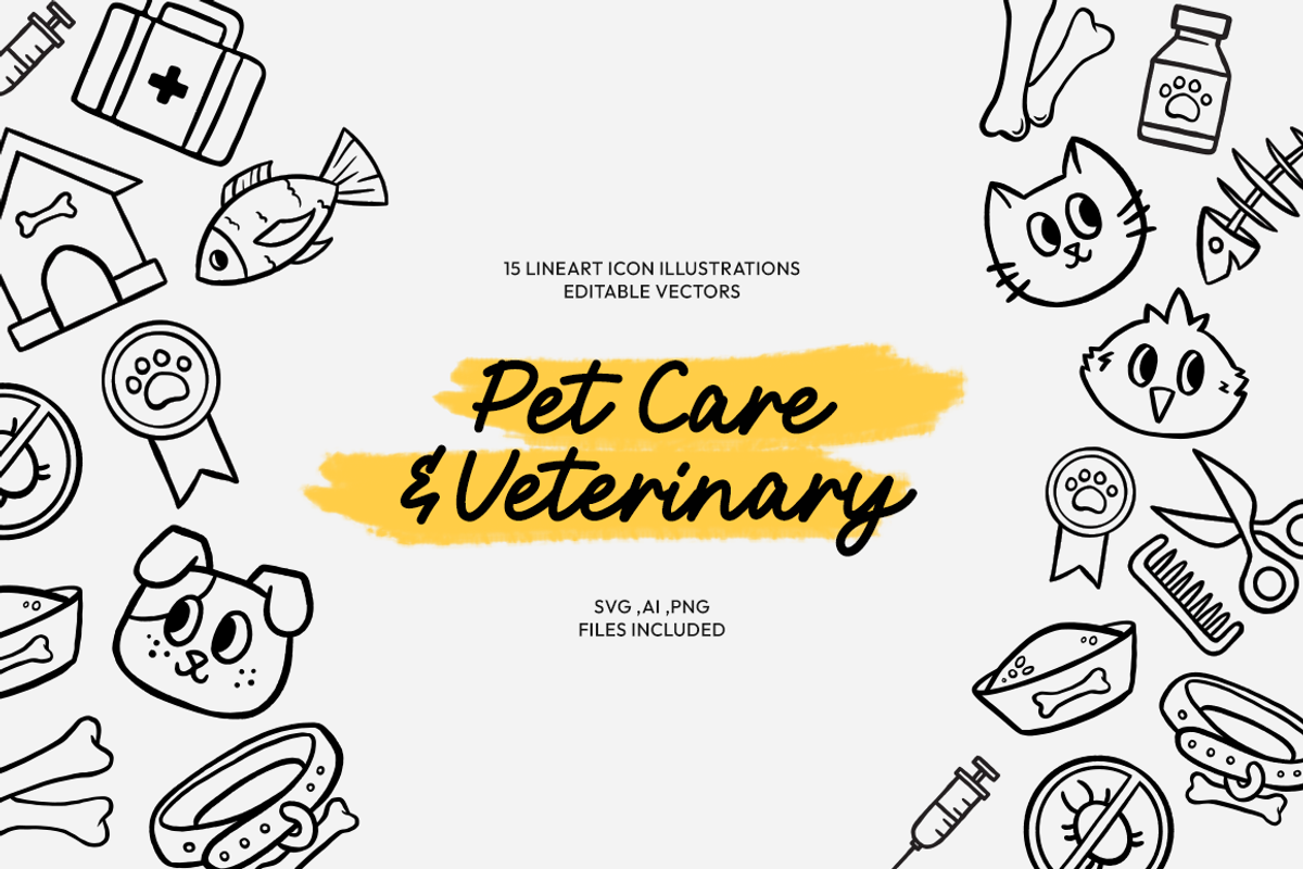 Hand Drawn Pets & Veterinary Pack, an Animal Illustration by Lillu (Photo 1 of 4)