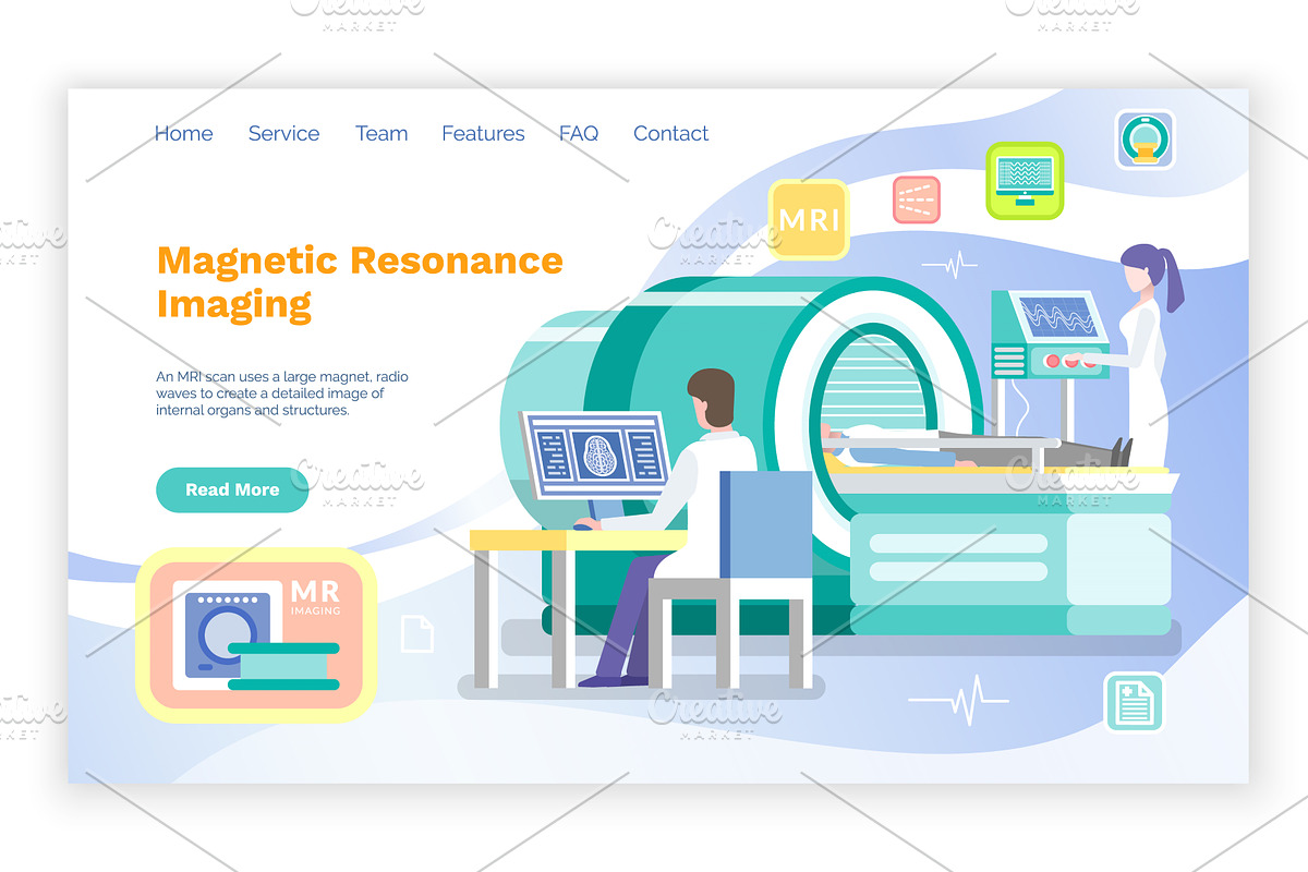 MRI Magnetic Resonance Imaging of, a Healthcare Illustration by robuart ...