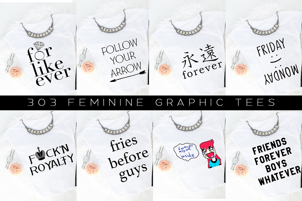 Big Bundle-Feminine Graphic Tees, a Background Graphic by iloladesign (Photo 12 of 36)