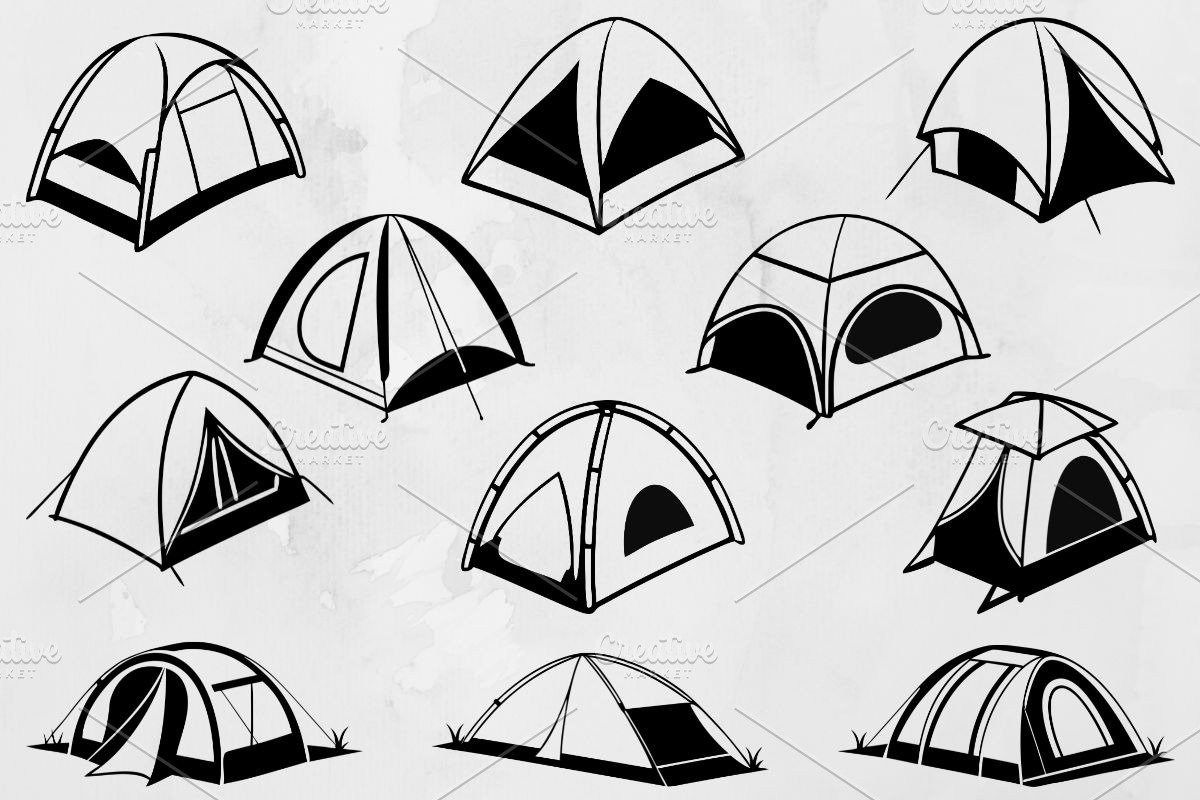 Camping Tent Silhouette SVG, an Object Illustration by newminddesign (Photo 1 of 3)