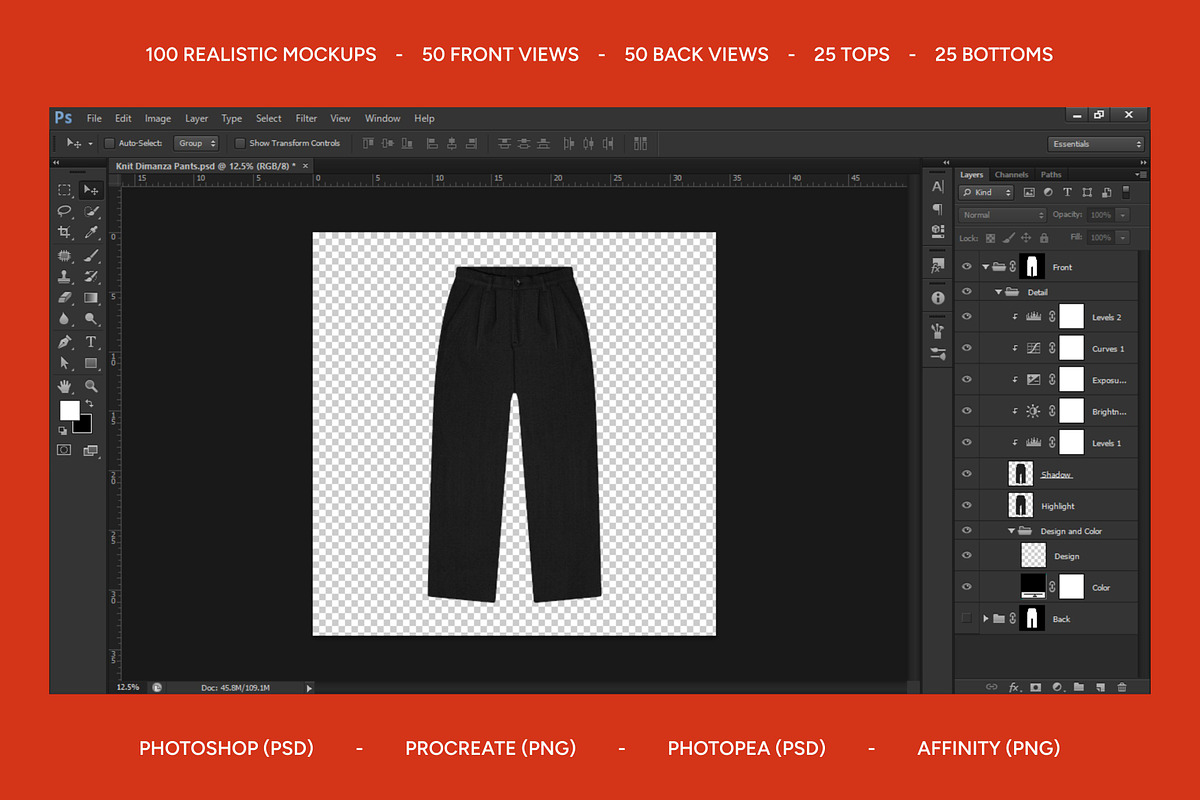 Realistic Streetwear Bundle 100, a Bottom Mockup by AtelierDuVow (Photo 6 of 10)
