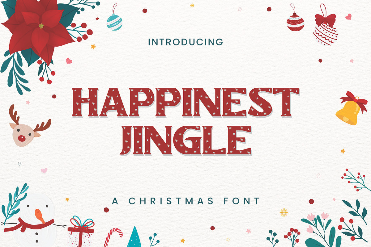 Happinest Jingle Christmas Font, a Serif Font by Zeatype (Photo 1 of 5)