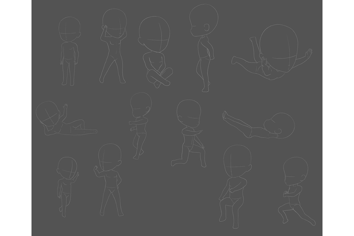 Chibi Stamps Brushes For Procreate, a Brush Add-On by Lucrumplus