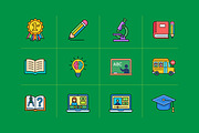 Education & E-Learning Icons Set, a Solid Icon by VectStock (Thumbnail 2 of 2)