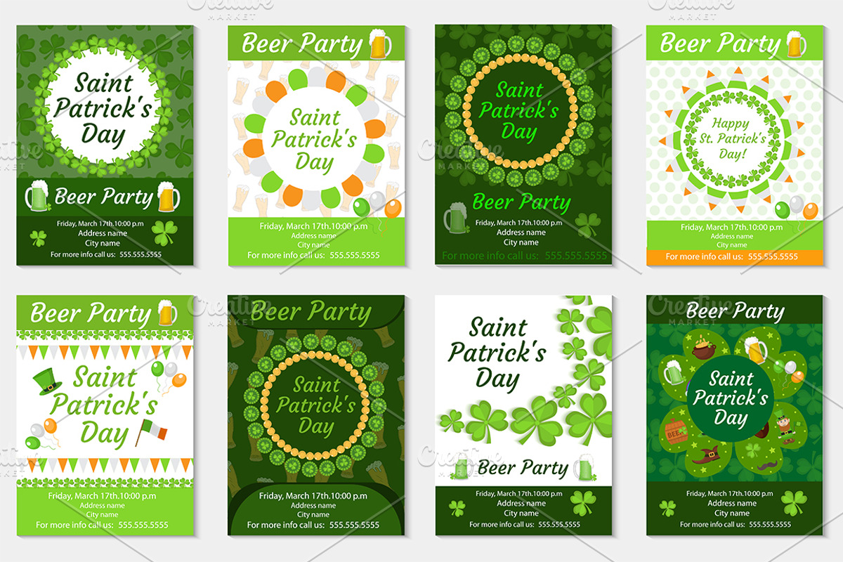 St. Patrick's Day poster, flyer set, a Flyer Template by Lucia Fox (Photo 2 of 4)