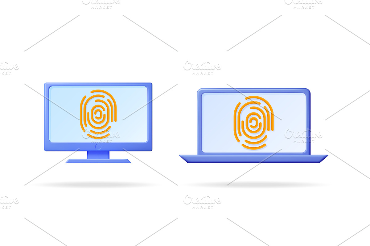 Computer monitor and laptop with, a Technology Illustration by Abscent