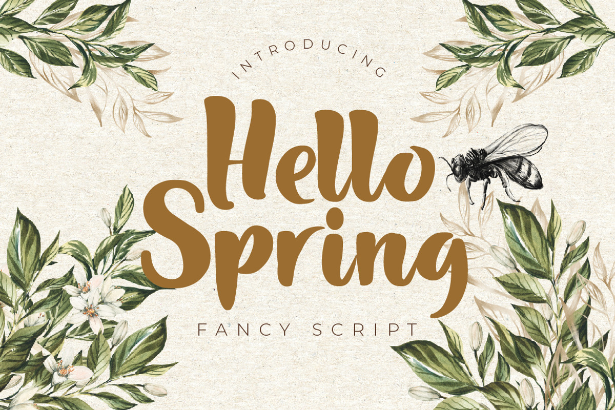 Hello Spring Brush Script, a Script Font by Debut Studio