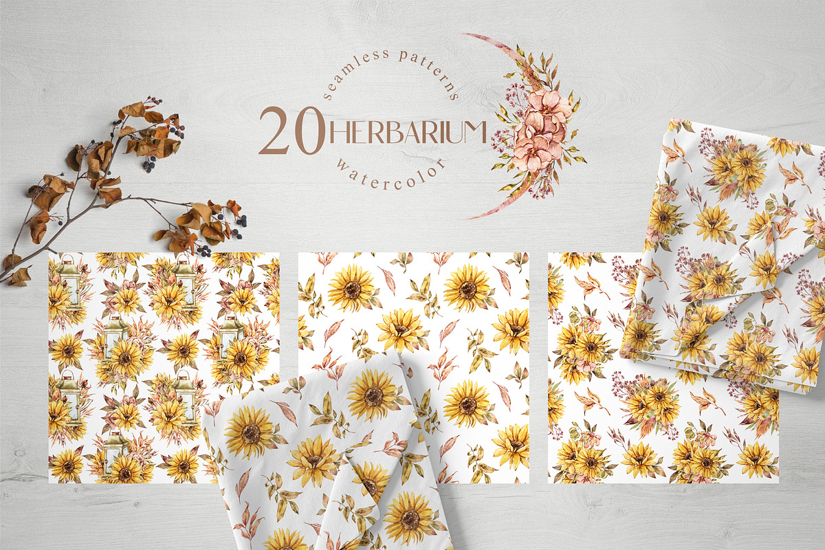 Floral seamless patterns HERBARIUM, a Pattern Graphic by Tiana Geo (Photo 7 of 9)