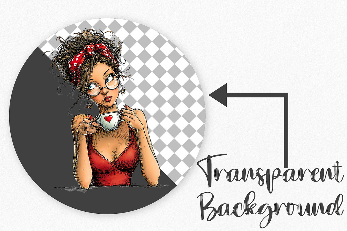Quirky Valentine Day Girls Clipart, an Illustration by Canvas Craft (Photo 2 of 6)