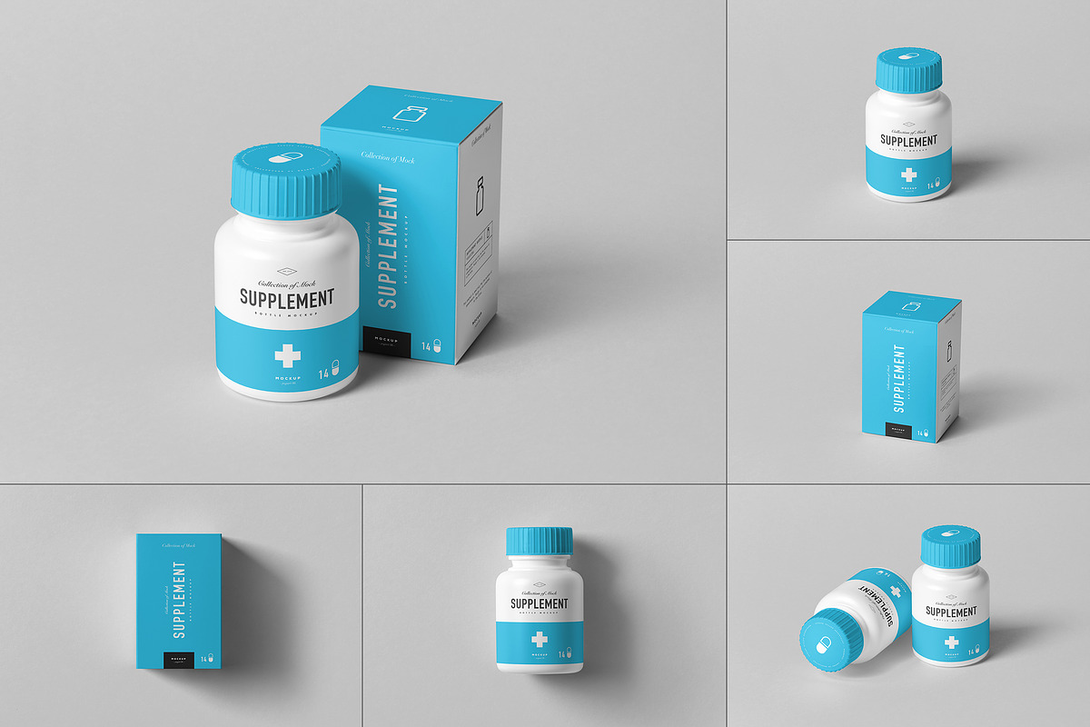 Supplement Jar & Box Mock-up 8, a Cups & Container Mockup by Yogurt86 (Photo 1 of 12)