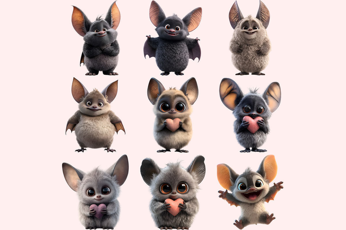 Cute Bat PNG Clipart Bundle, a Graphic by M9 Design (Photo 2 of 8)