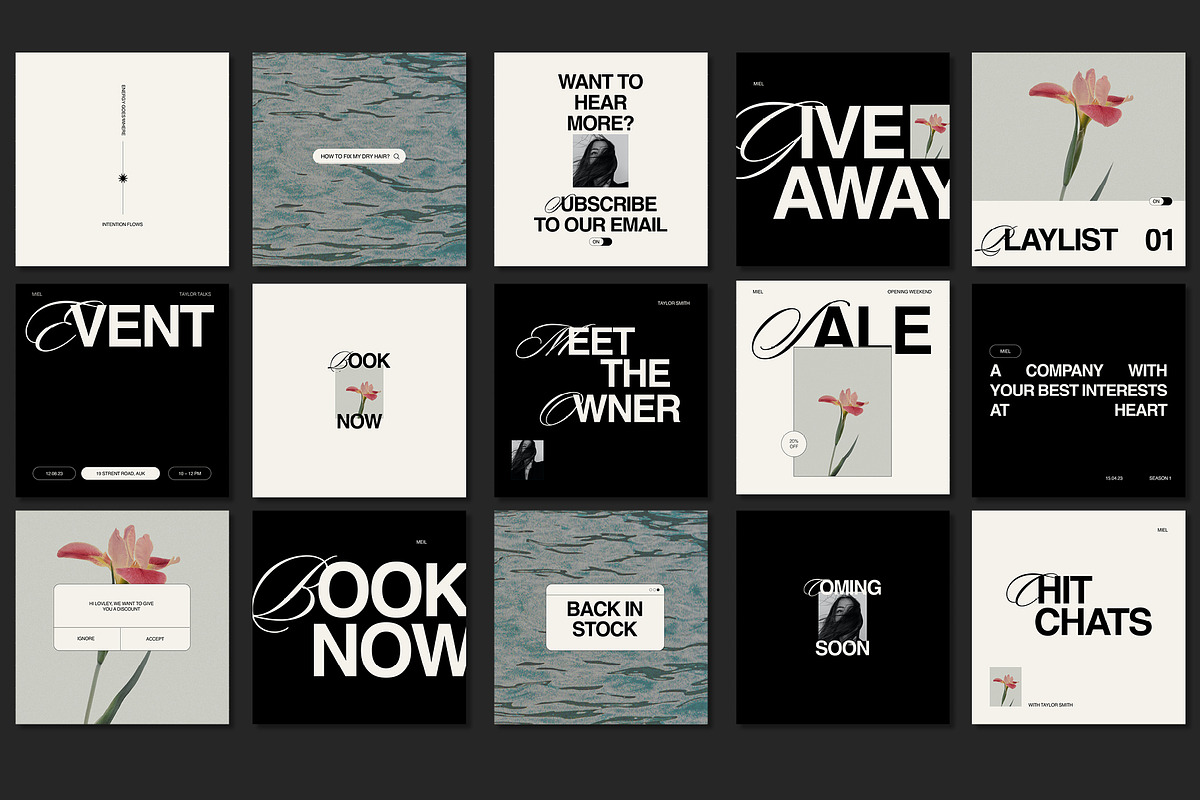 MIEL Social Media Tiles, a Social Media Template by TheMockeryShop (Photo 1 of 4)