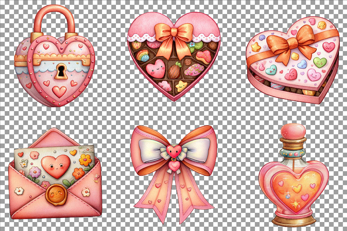 Watercolor Valentines Day Clipart, an Illustration by Sublimation Artist (Photo 4 of 6)
