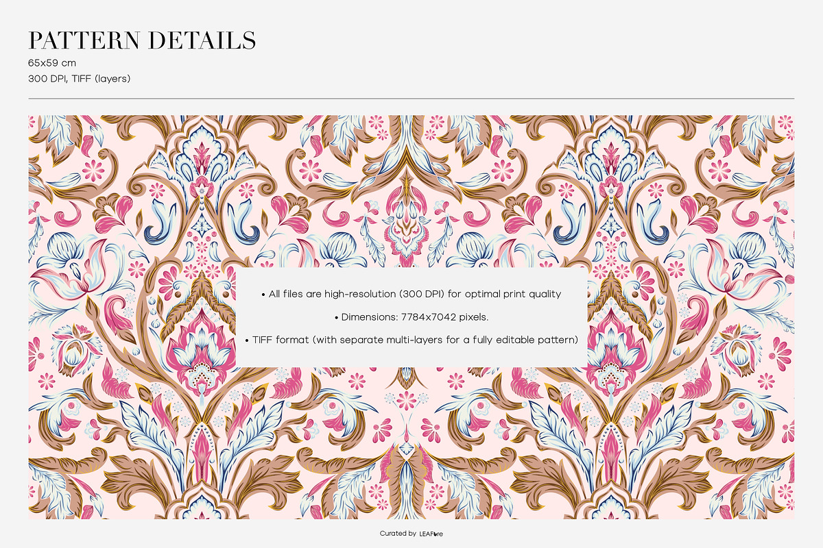 Blush Petaline Traditional Patterns, a Pattern Graphic by LEAFure (Photo 3 of 9)