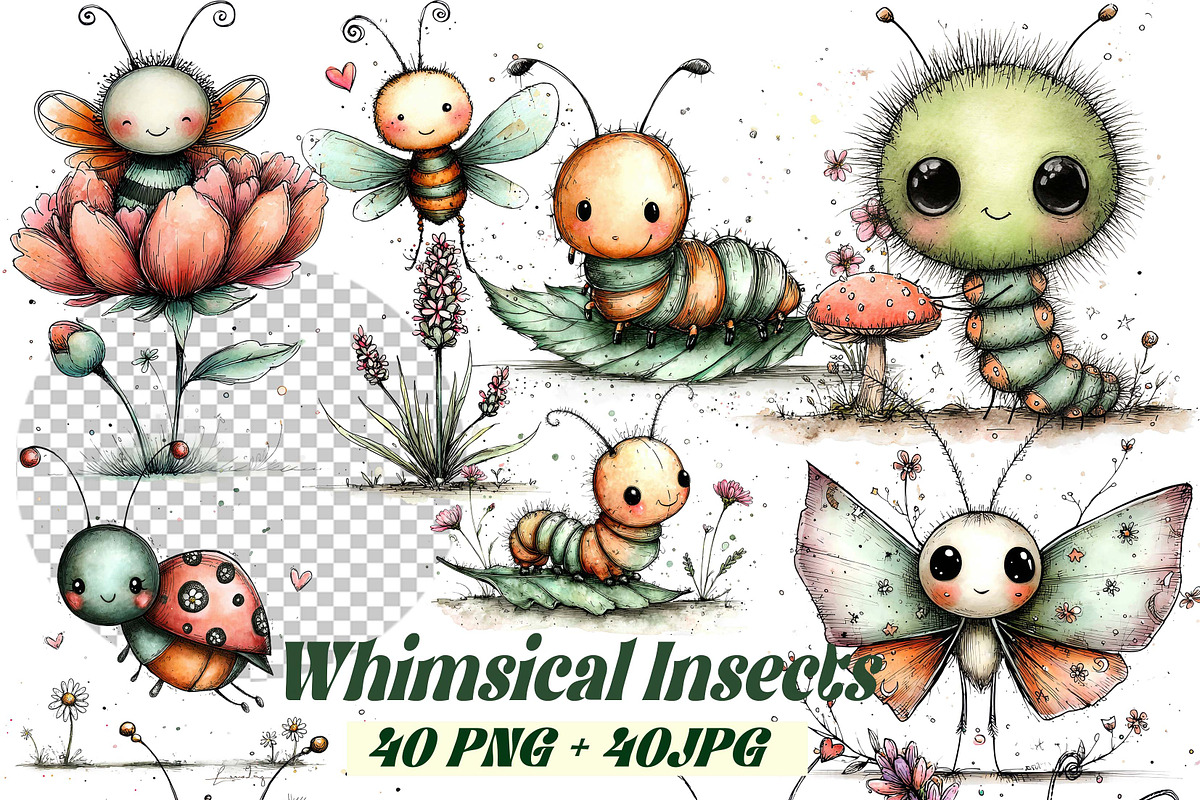 Whimsical Butterfly Clipart Set, an Animal Illustration by one-touch (Photo 1 of 20)