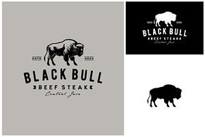 Vintage Bison Bull Beef Steak Logo, a Branding & Logo Template by Enola99d