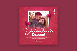Valentine's Day Social Media Post, a Social Media Template by Saman Osama