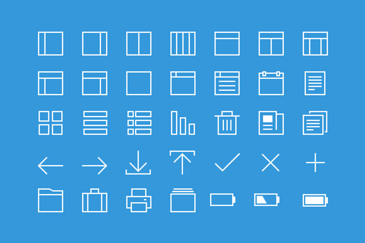 35 Thin Line Icons, an Outline Icon by Theme Trunk
