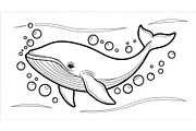Whale Line Art Vector Bundle, an Illustration by yasushie (Thumbnail 27 of 51)