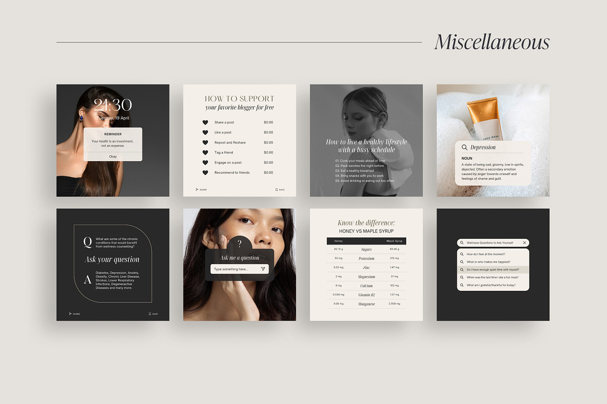Health & Wellness Instagram Template, a Social Media Template by LiliesandBerries (Photo 8 of 21)