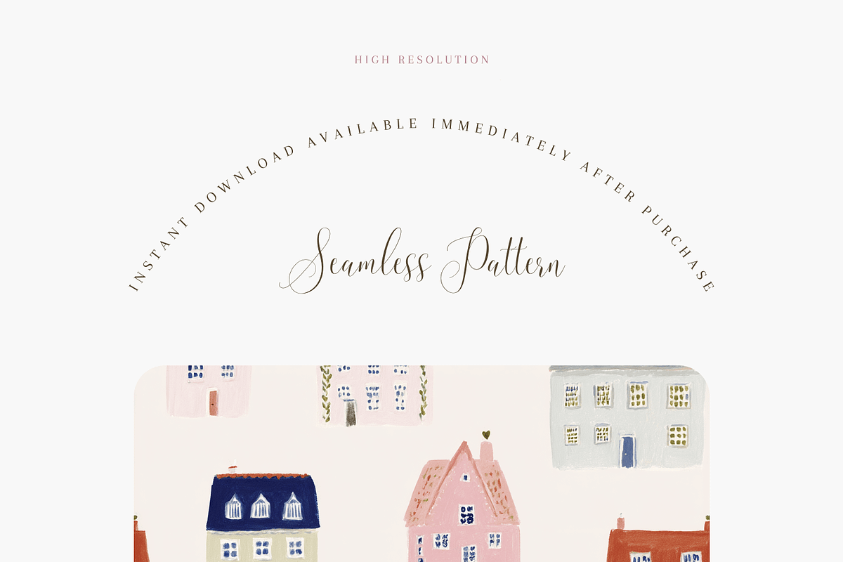 Whimsical Houses Seamless Pattern PN, a Pattern Graphic by Pati Charm Studio (Photo 2 of 8)